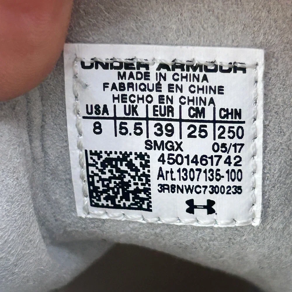 Under Armour RLT Fat Tire Boot Gray White 1307135-100 Mens 8 Knit Comfort